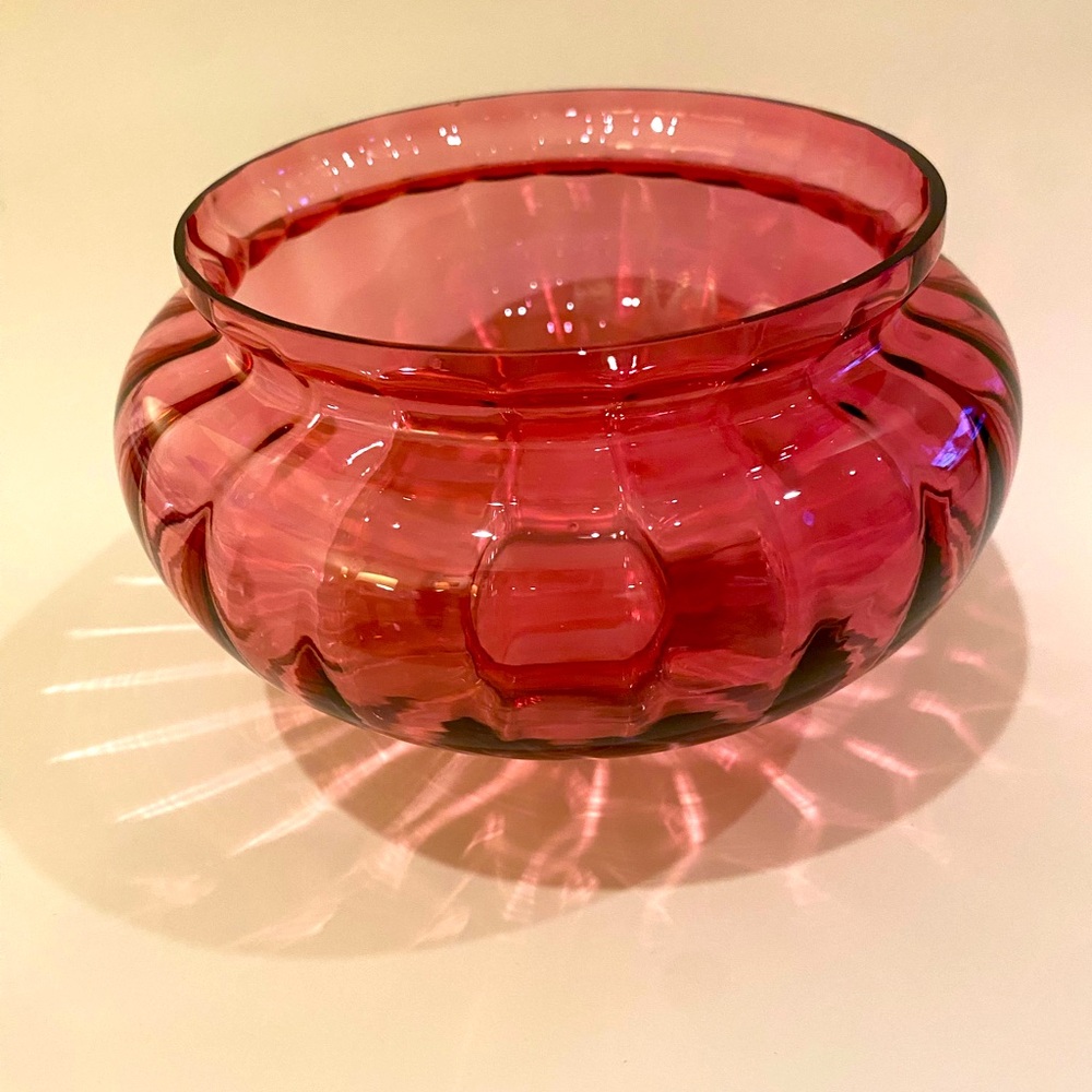 Vintage Cranberry Glass Bowl